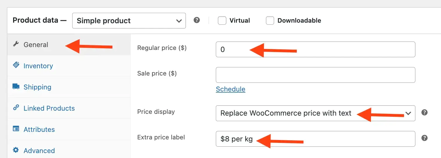 Show "price per kg" in WooCommerce