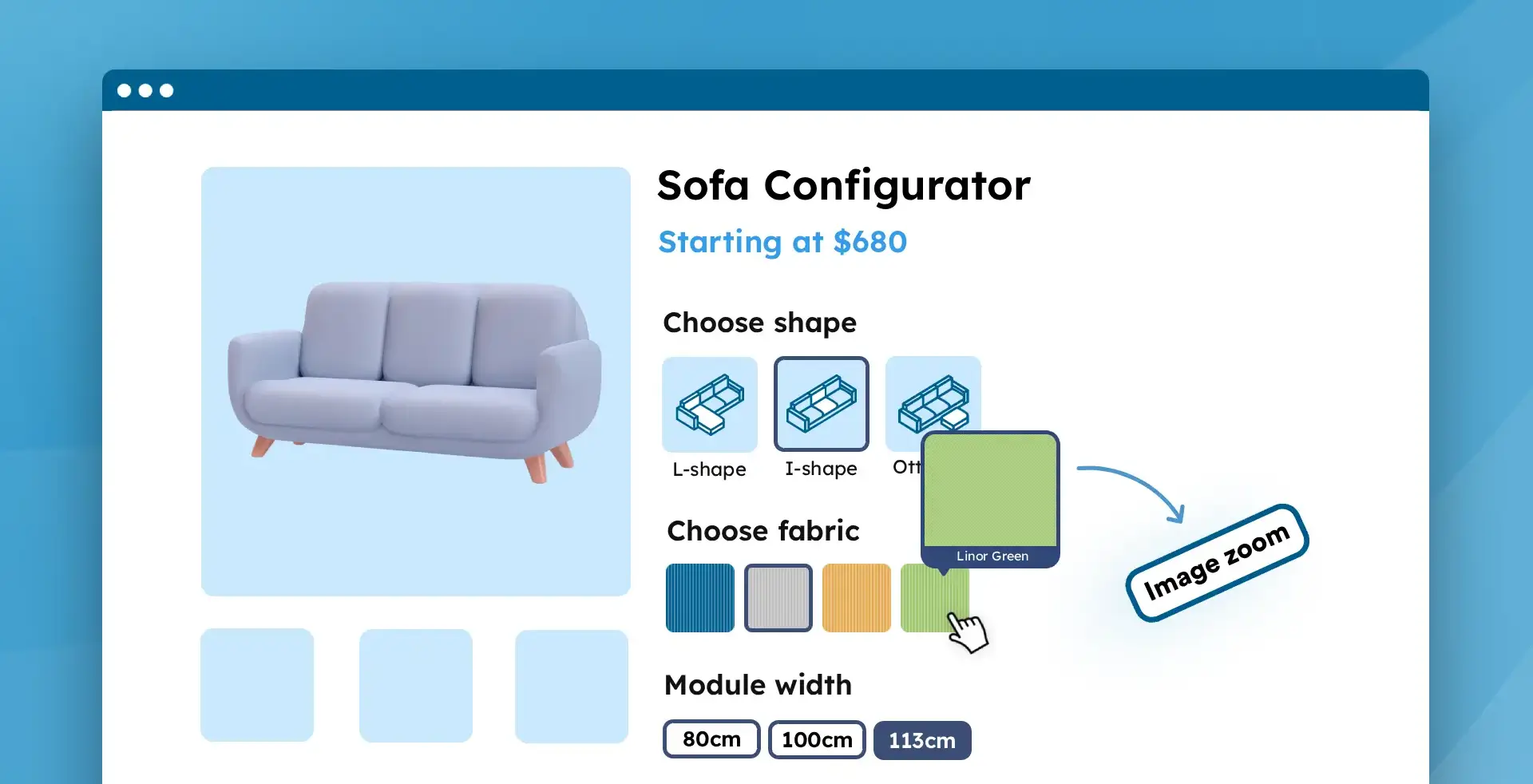 Example of a product builder - product configurator