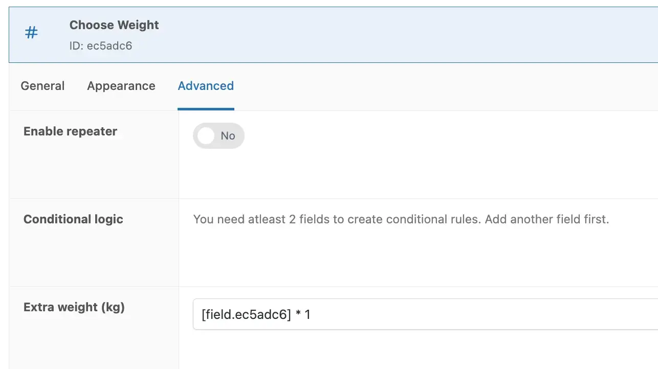 Add extra product weight dynamically in WooCommerce