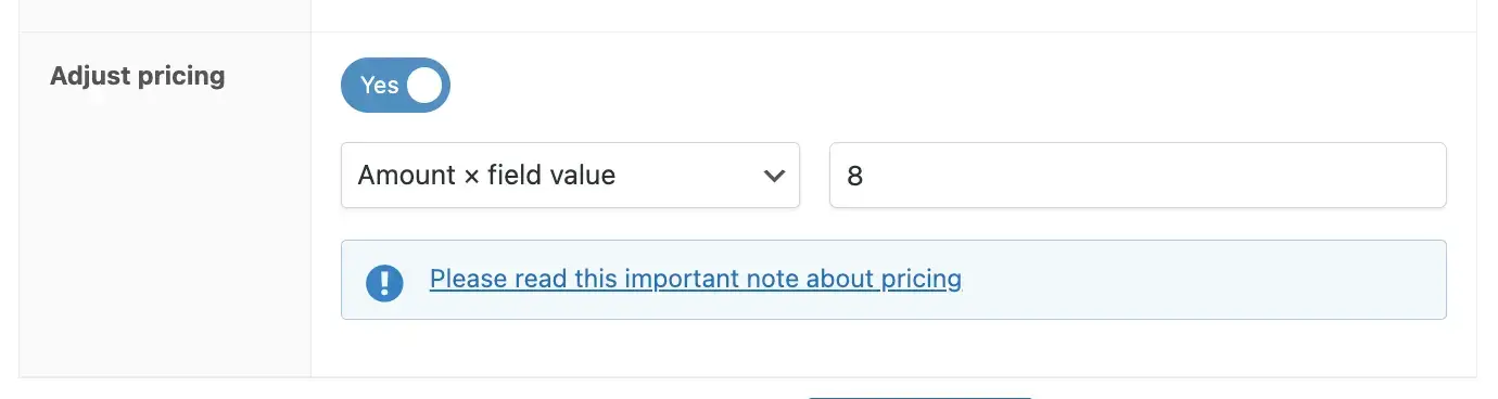 APF pricing settings to sell a product by weight