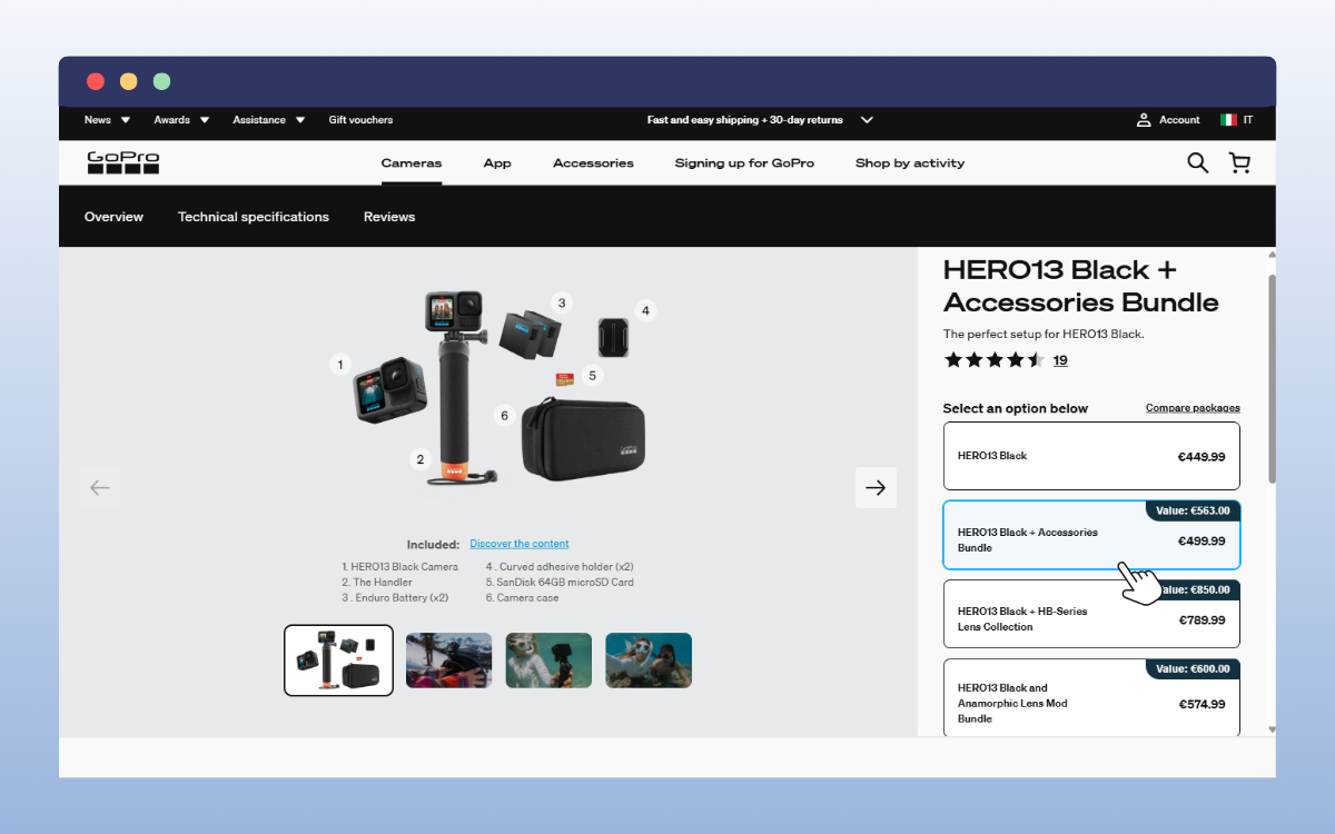 gopro addon bundle pricing example